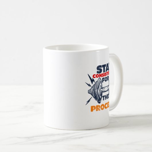 Consistent Exercise Gym Motivation Typography with Koffiemok (Voorkant rechts)