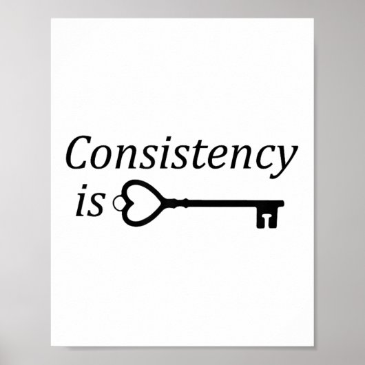 Consistentie Is De Sleutel Motiverend Geschenk Poster (Voorkant)
