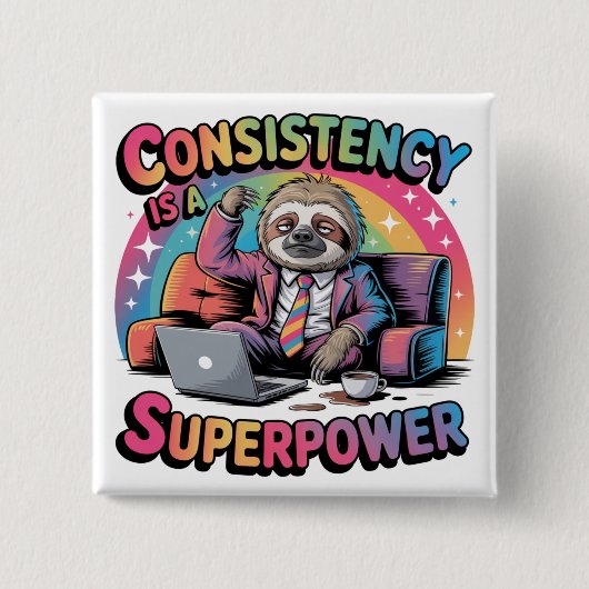 Consistentie Is Een Superkracht Vierkante Button 5,1 Cm (Voorkant)