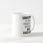 Consistentie transformeer het gemiddelde in excell koffiemok (Voorkant rechts)