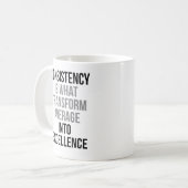 Consistentie transformeer het gemiddelde in excell koffiemok (Voorkant links)