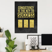Consistentie van beleggers is de sleutel tot succe poster (Thuiskantoor)