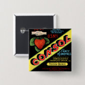 Consol Fancy Klondykes aardbeien Vierkante Button 5,1 Cm (Voorkant /achterkant)