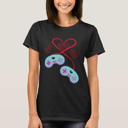Console Arcade Happy Valentine s Day Love Relation T-shirt (Voorkant)