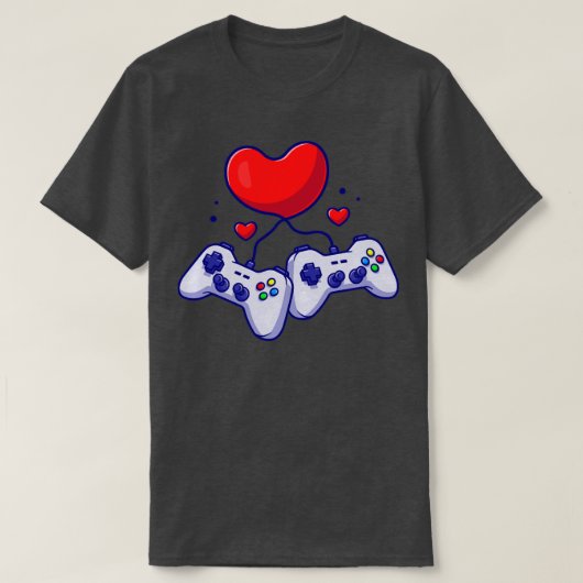 Console met hart Cartoon T-shirt (Design voorkant)