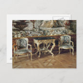 Console-tafel en twee armstoelen, 1745 briefkaart (Voorkant / Achterkant)
