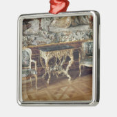 Console-tafel en twee armstoelen, 1745 metalen ornament (Links)