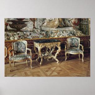 Console-tafel en twee armstoelen, 1745 poster