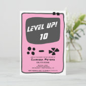 Console voor videogames stijgt naar 10 kind verjaa kaart (Staand voorkant)