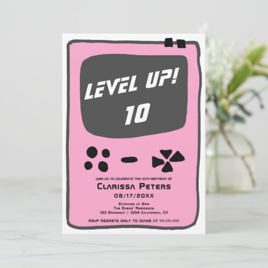 Console voor videogames stijgt naar 10 kind verjaa kaart (Staand voorkant)