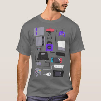Consoles verstrengelen sticker vintage t-shirt
