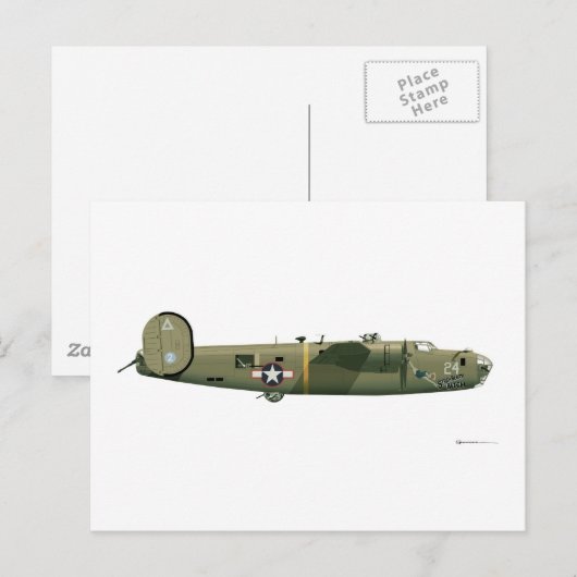 Consolidated B-24 Liberator Strawberry Briefkaart (Voorkant / Achterkant)
