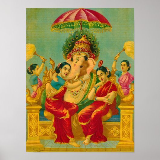 Consorts of Ganesha by Raja Ravi Varma Poster (Voorkant)