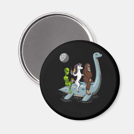 Conspiracy Bigfoot Loch Ness Monster Water Ski Magneet (Voorkant / Achterkant)