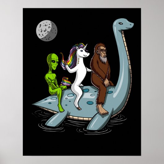 Conspiracy Bigfoot Loch Ness Monster Water Ski Poster (Voorkant)