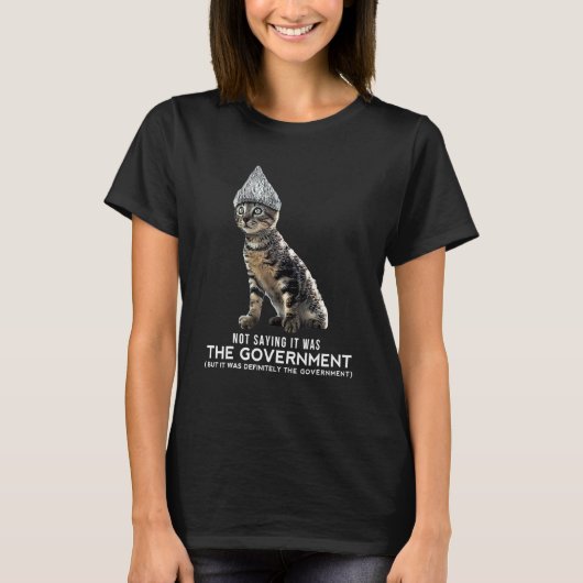 Conspiracy Cat Tin Foil Hat Governmen Men T-shirt (Voorkant)