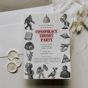 Conspiracy Theory Presentation Party Uitnodiging