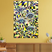 Conspiratie Alle Zien Oog Waterverf Kunstwerk Canvas Afdruk (Insitu (Woonkamer))