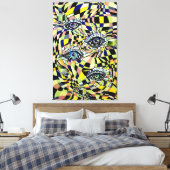 Conspiratie Alle Zien Oog Waterverf Kunstwerk Canvas Afdruk (Insitu (Slaapkamer))