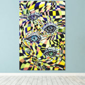 Conspiratie Alle Zien Oog Waterverf Kunstwerk Canvas Afdruk (Insitu (Houten vloer))