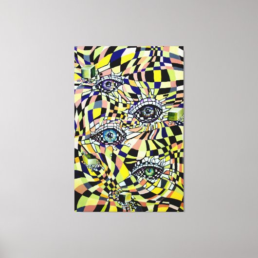 Conspiratie Alle Zien Oog Waterverf Kunstwerk Canvas Afdruk (Voorkant)