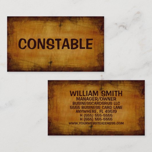 Constable Antiek Visitekaartje (Voorkant / Achterkant)