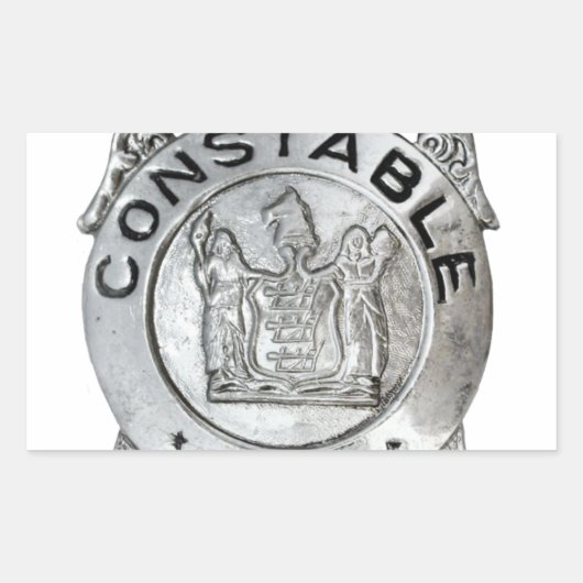 Constable Badge Rechthoekige Sticker (Voorkant)