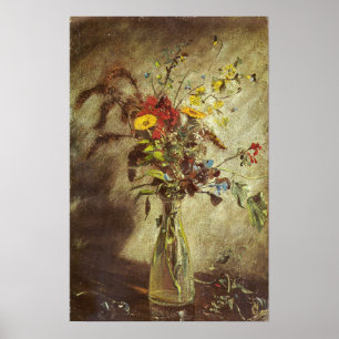 Constable - bloemen in een glazen fase 1814 poster