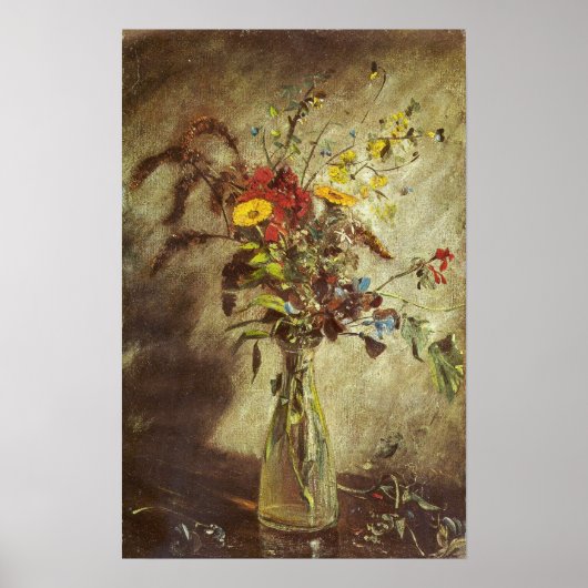 Constable - bloemen in een glazen fase 1814 poster (Voorkant)