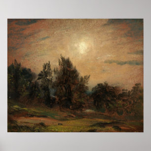 Constable - bomen op Hampstead Heath Poster