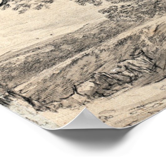 Constable - een geweldige eikenboom 1801 poster (Hoek)