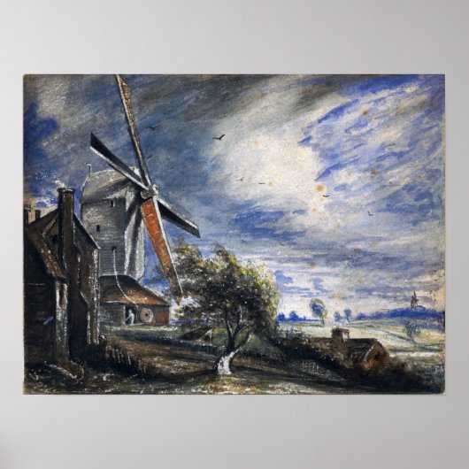 Constable - Een molen bij Colchester Poster (Voorkant)