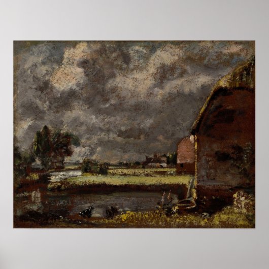 Constable - Een uitzicht op de oevers van de rivie Poster (Voorkant)