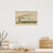 Constable - Een zeegezicht met twee zeilboten Poster (Keuken)
