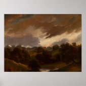 Constable - Hampstead Stormy Sky Poster (Voorkant)