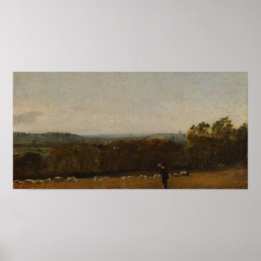 Constable - Herder die over Dedham Vale kijkt Poster (Voorkant)