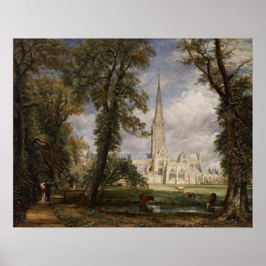Constable - Kathedraal van Salisbury vanuit de tui Poster (Voorkant)