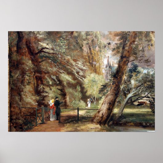 Constable - Salisbury Cathedraal Uitzicht Poster (Voorkant)
