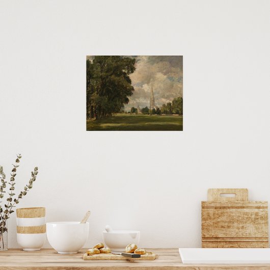 Constable - Salisbury kathedraal van de onderzeese Poster (Keuken)