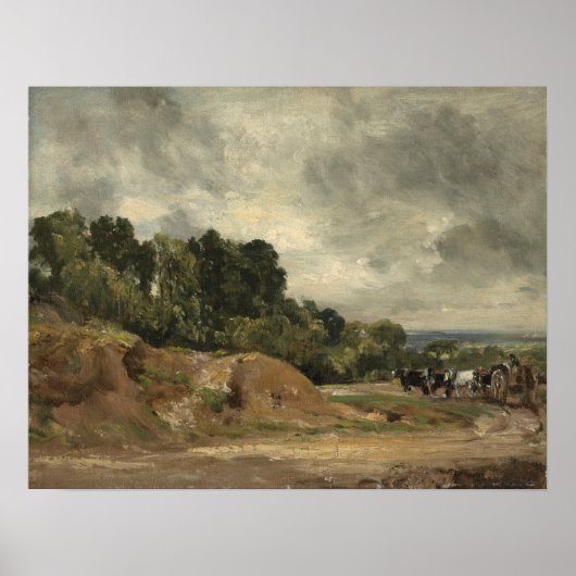 Constable - Sandbanks en een auto en paarden op de Poster (Voorkant)