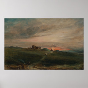Constable - Stonehenge bij zonsondergang Poster