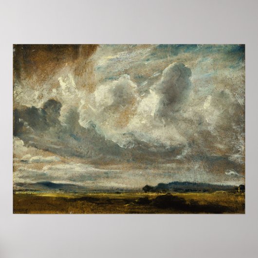Constable - Studie van wolken boven een landschap Poster (Voorkant)