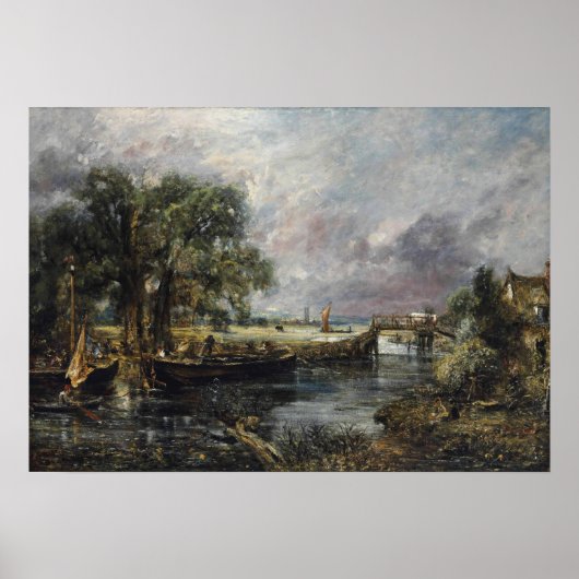 Constable - Uitzicht op de steur nabij Dedham Poster (Voorkant)