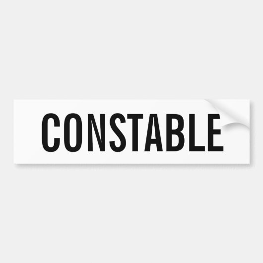 CONSTABLE - White Logo Embleem Bumpersticker (Voorkant)