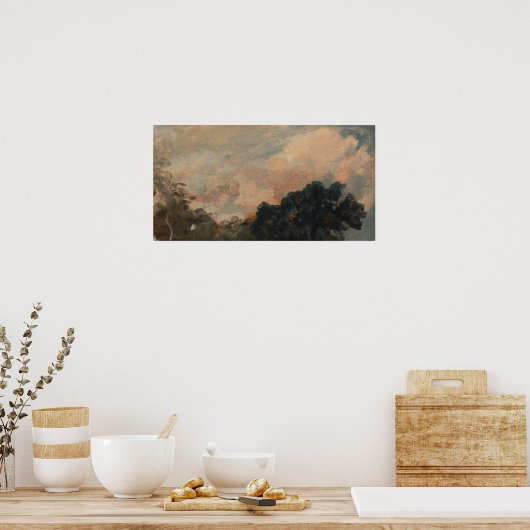 Constable - Wolkenstudie met bomen Poster (Keuken)