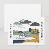Constable's Haywain Lijn Kunst Illustratie Briefkaart (Voorkant / Achterkant)