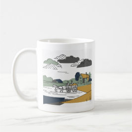 Constable's Haywain Lijn Kunst Illustratie Koffiemok