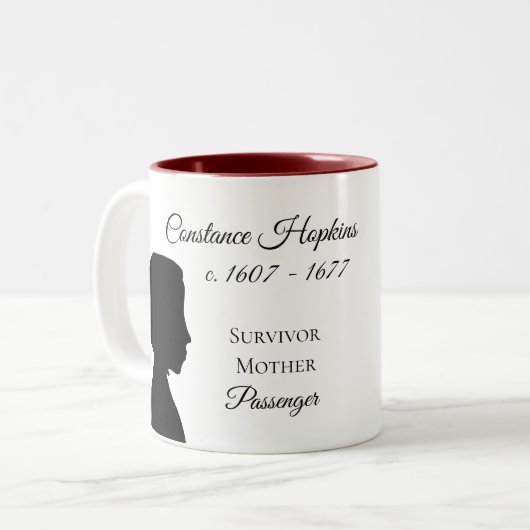 Constance Hopkins Mayflower Descendant Mok (Voorkant links)