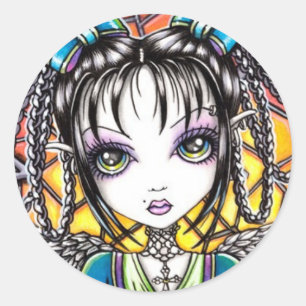 Constance Stained Glass Rainbow Angel Sticker