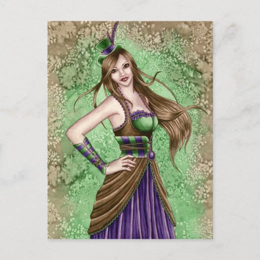 Constance - Steampunk Briefkaart (Voorkant)